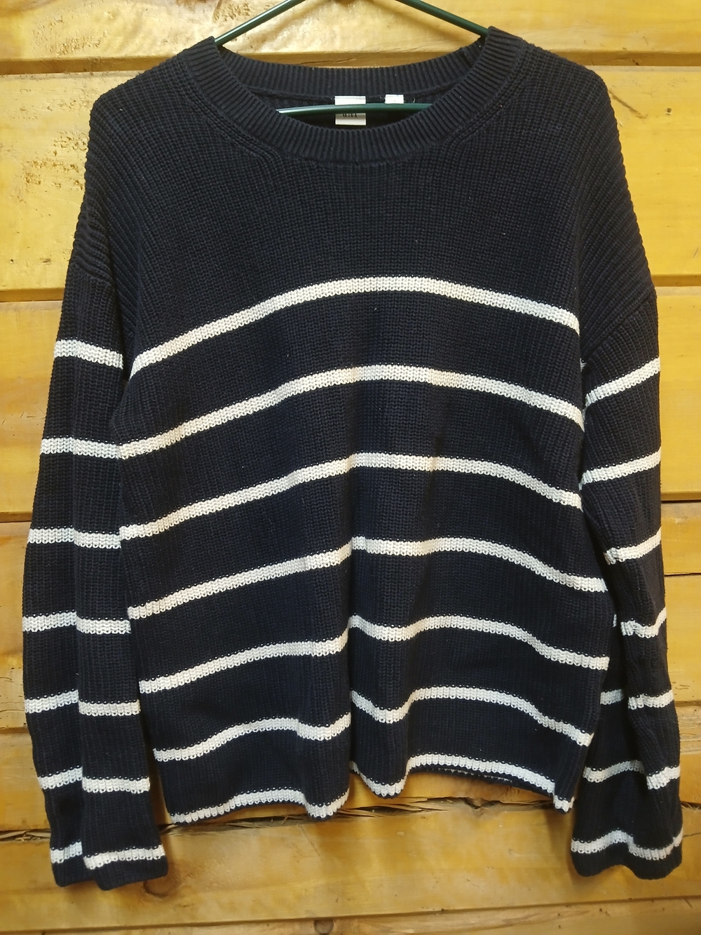 GAP Navy Blue & White Striped Knit Sweatshirt